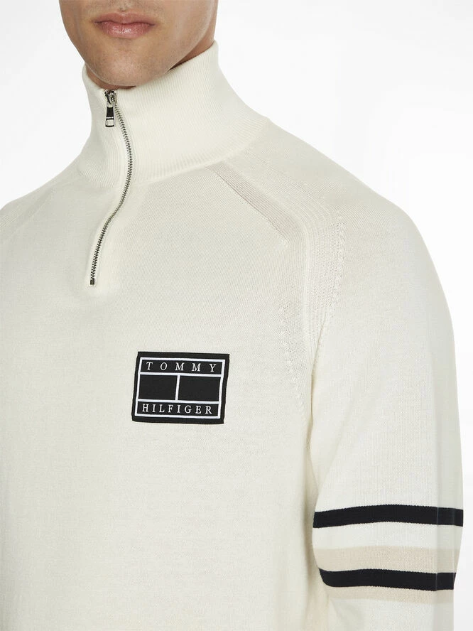 Tommy Hilfiger VARSITY SLEEVE STRIPE ZIP MOCK - Billede 4