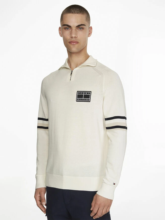Tommy Hilfiger VARSITY SLEEVE STRIPE ZIP MOCK - Billede 6